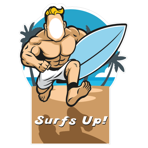 Beach Surfer Muscle Man Stand-in