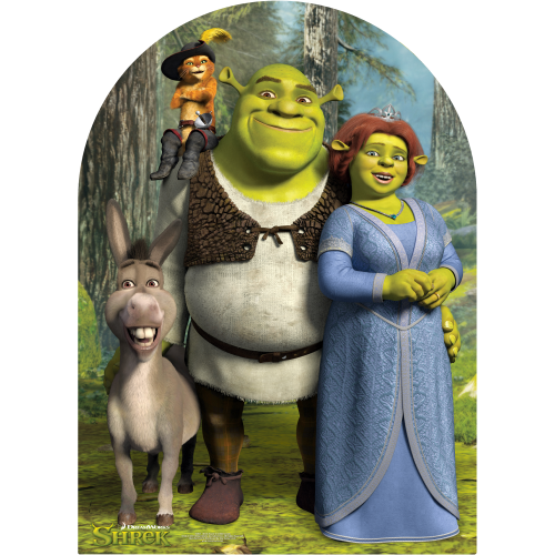 Shrek, Fiona, Donkey & Boots, Cardboard Cutout