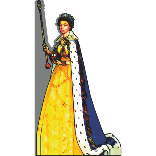 Queen Elizabeth II Illustration Cardboard Cutout
