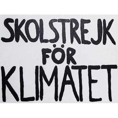 Skolstrejk for Klimatet Sign Cardboard Cutout