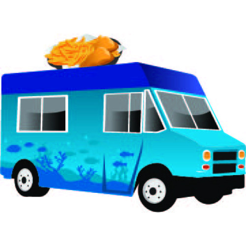 Sea Food Food Truck Cardboard Cutout