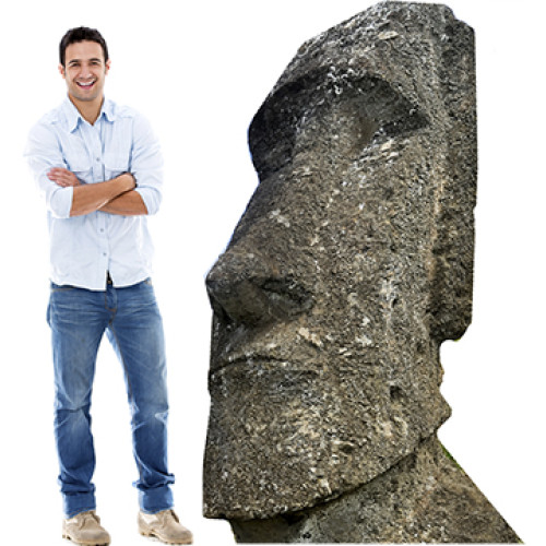 Moai Statues on Easter Island Cardboard Cutout