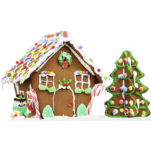 Gingerbread House and Tree Cardboard Cutout