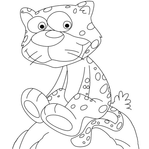 Cheetah on Rock Cardboard Coloring Cutout