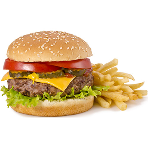 Cheeseburger and Fries Cardboard Cutout