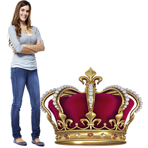 Gold Crown with Jewels Cardboard Cutout