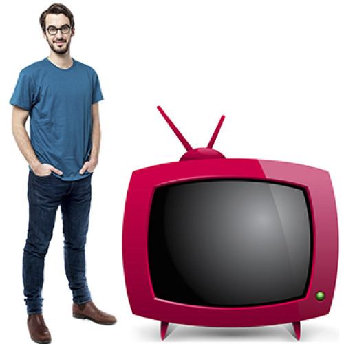 Old Red Television Cardboard Cutout