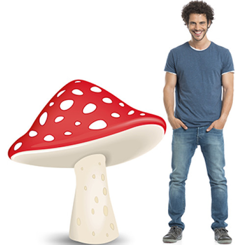 Red and White Mushroom Cap Cardboard Cutout