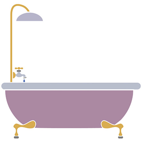 Womens Bathroom Bath Tub Cardboard Cutout