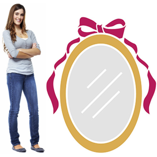 Womens Bathroom Mirror Cardboard Cutout