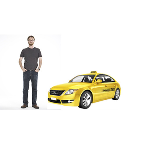 Modern Yellow Taxi Cardboard Cutout