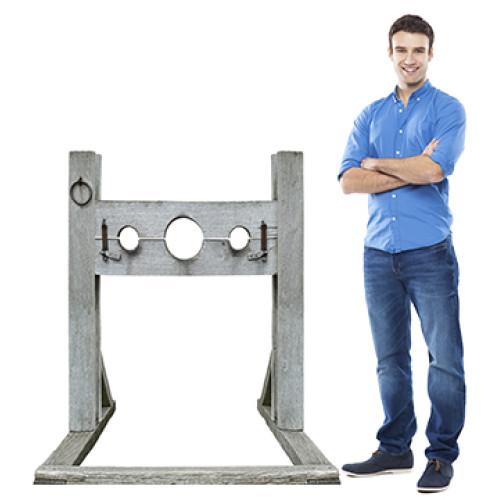 Old Medieval Wooded Stocks Cardboard Cutout