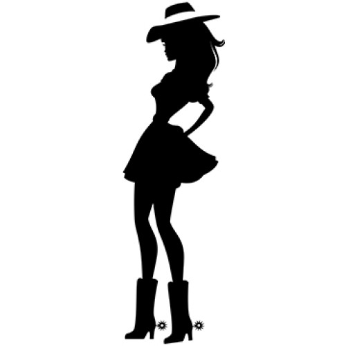 Cowgirl Silhouette Cardboard Cutout