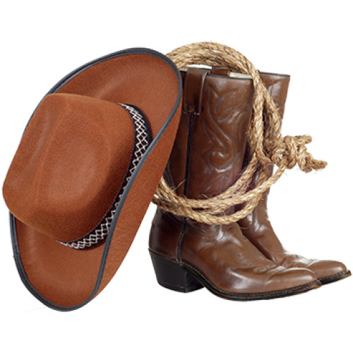 Cowboy Boots Hat And Lasso Cardboard Cutout