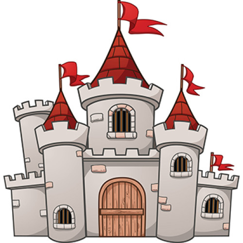 Cartoony Castle Cardboard Cutout