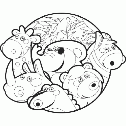 Baby Zoo Animals Cardboard Coloring Cutout