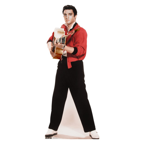 Elvis Black, and White Cardboard Cutout