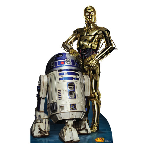 R2 D2 and C 3PO (Retouched) Cardboard Cutout