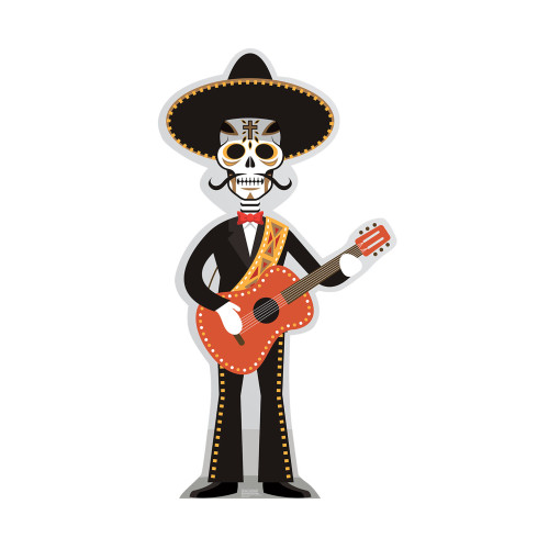 Day of The Dead Guitar Player Cardboard Cutout