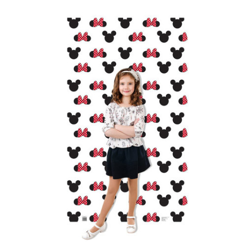 Mickey and Minnie Ears and Bow Backdrop Cardboard Cutout