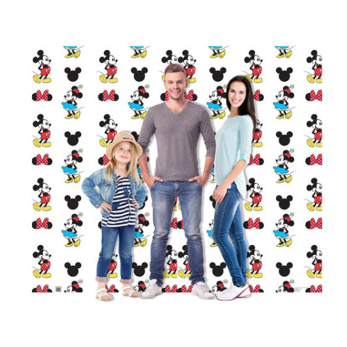 Mickey and Minnie Double Wide Backdrop Cardboard Cutout