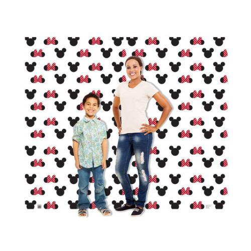 Mickey and Minnie Ears Double Wide Backdrop Cardboard Cutout