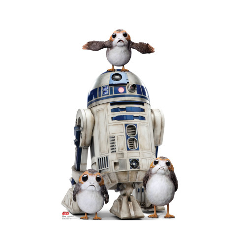 Porgs with R2-D2 Cardboard Cutout