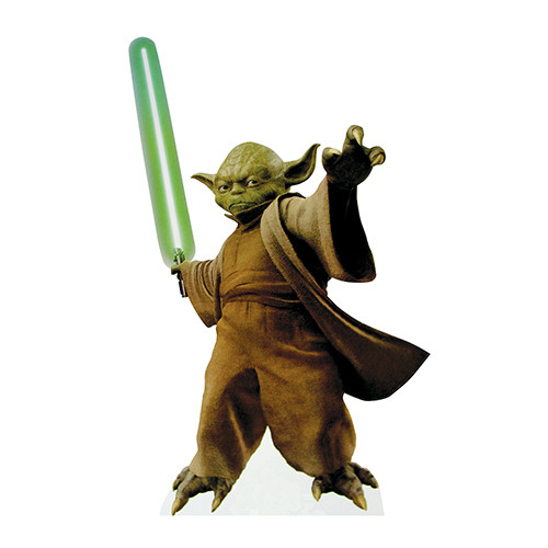 Yoda with Lightsaber Cardboard Cutout