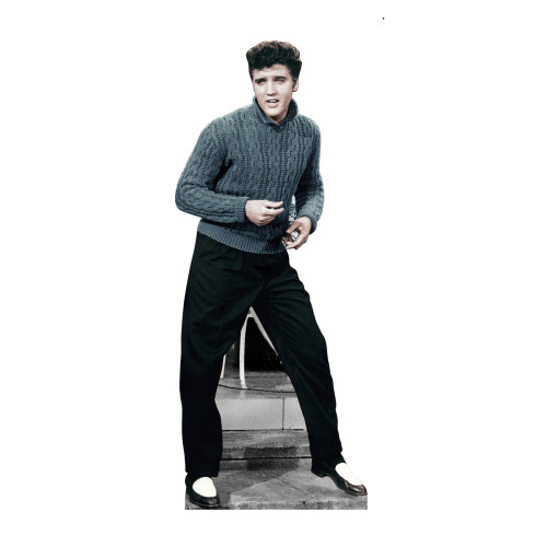 Elvis Blue Sweater Cardboard Cutout