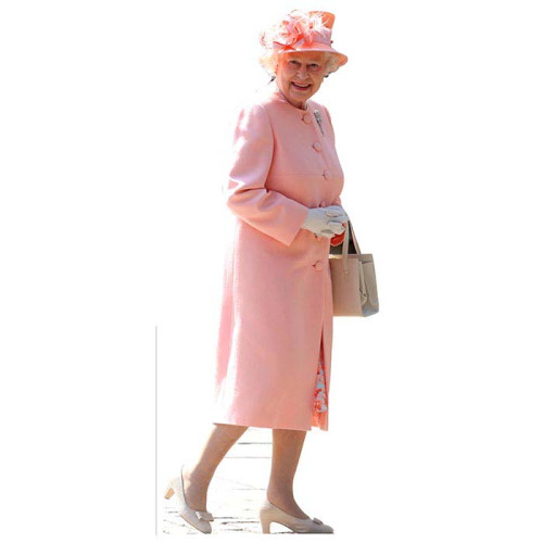 Queen Elizabeth II Pink Cardboard Cutout