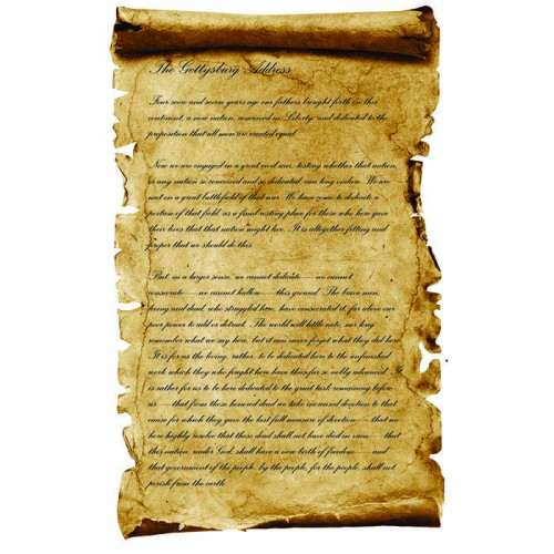 Gettysburg Address Old Parchment Cardboard Cutout