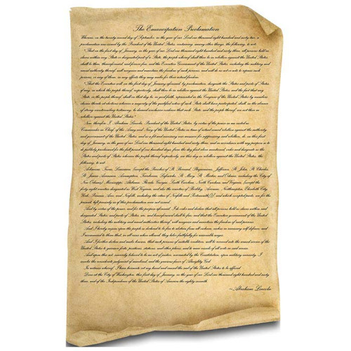 Emancipation Proclamation Old Parchment Cardboard Cutout Emancipation Proclamation Old Parchment Cardboard Cutout