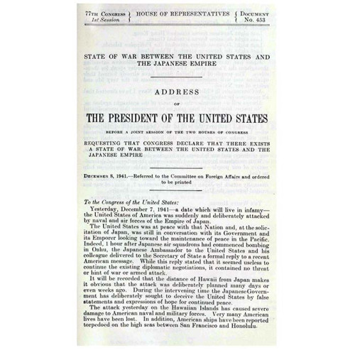 Declaration of War Roosevelt Cardboard Cutout Declaration of War Roosevelt Cardboard Cutout