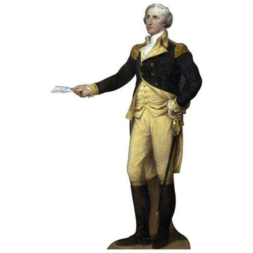 George Washington With Paper Cardboard Cutout George Washington With Paper Cardboard Cutout