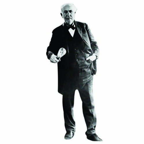 Thomas Edison With Light Bulb Cardboard Cutout 