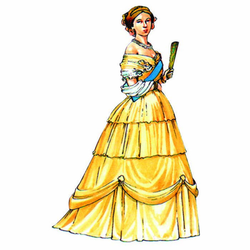 Queen Victoria Yellow Dress Cardboard Cutout