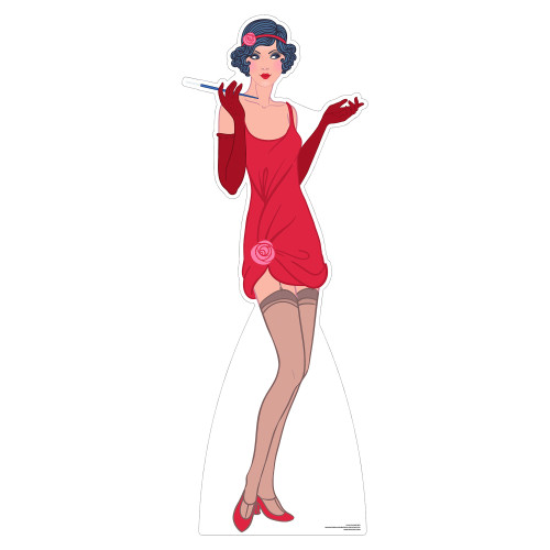 Red Flapper Cardboard Cutout