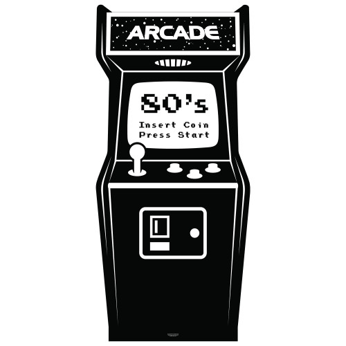 Black White Arcade Cardboard Cutout Black White Arcade Cardboard Cutout