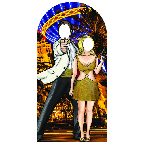 Black and Gold Secret Agent Stand-In Cardboard Cutout Black and Gold Secret Agent Stand-In Cardboard Cutout