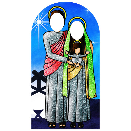 Nightfall Green Red Scared Family Standin Cardboard Cutout