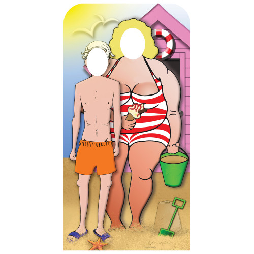 Seaside Couple Stand In Cardboard Cutout