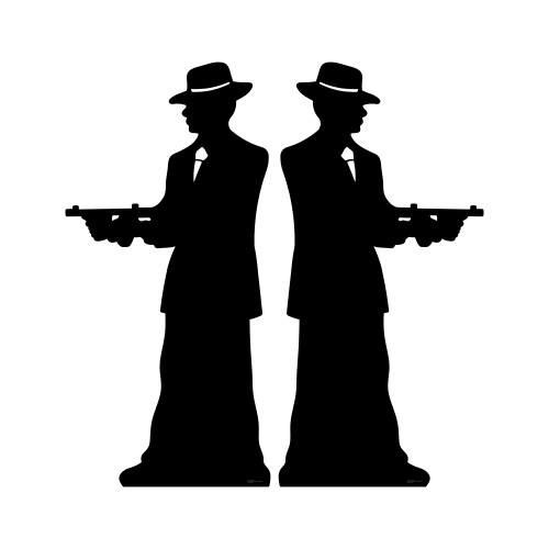 Gangster Silhouette 2 Pack Cardboard Cutout