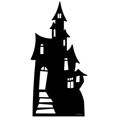 Small Haunted House Silhouette Cardboard Cutout