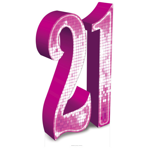 PINK number 21 Cardboard Cutout