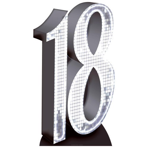 SILVER number 18 Cardboard Cutout