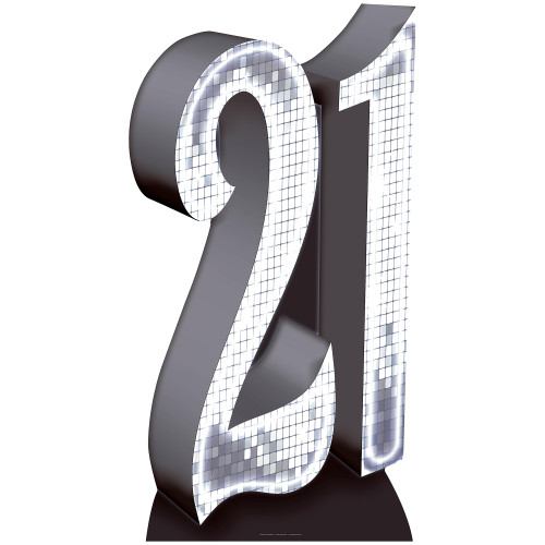 SILVER number 21 Cardboard Cutout