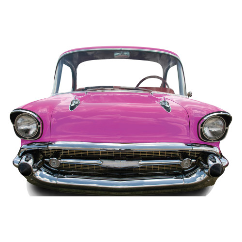 Pink Car Large Stand In Cardboard Cutout