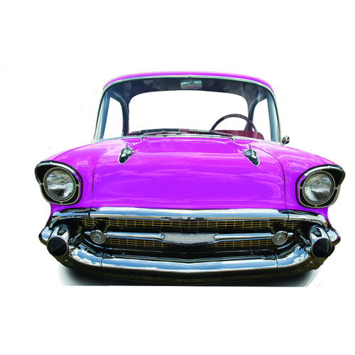 Pink Car Small Stand In Cardboard Cutout